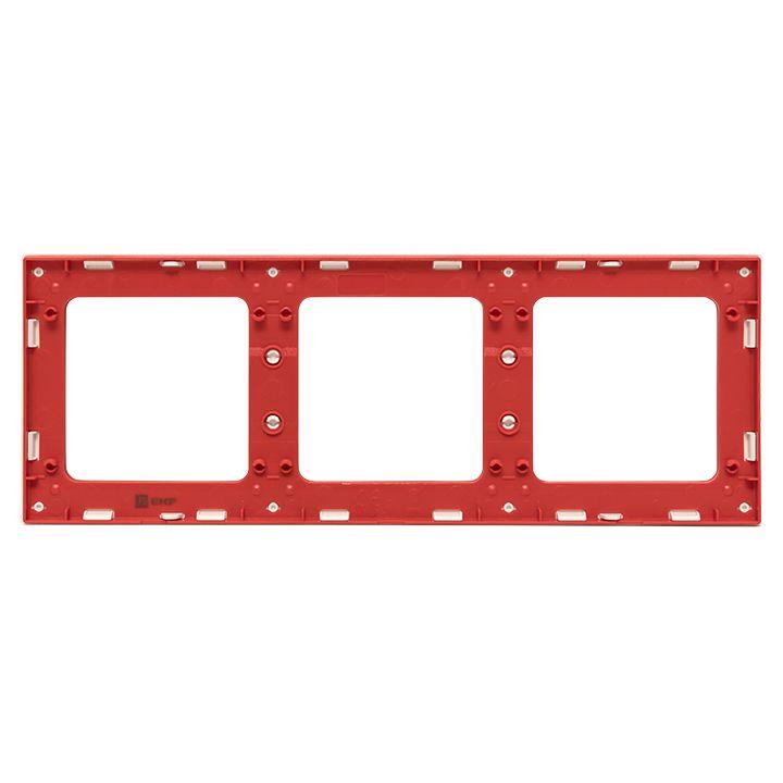 Рамка 3-м Стокгольм бел. с линией цвета красн. PROxima EKF EAM-G-304-10