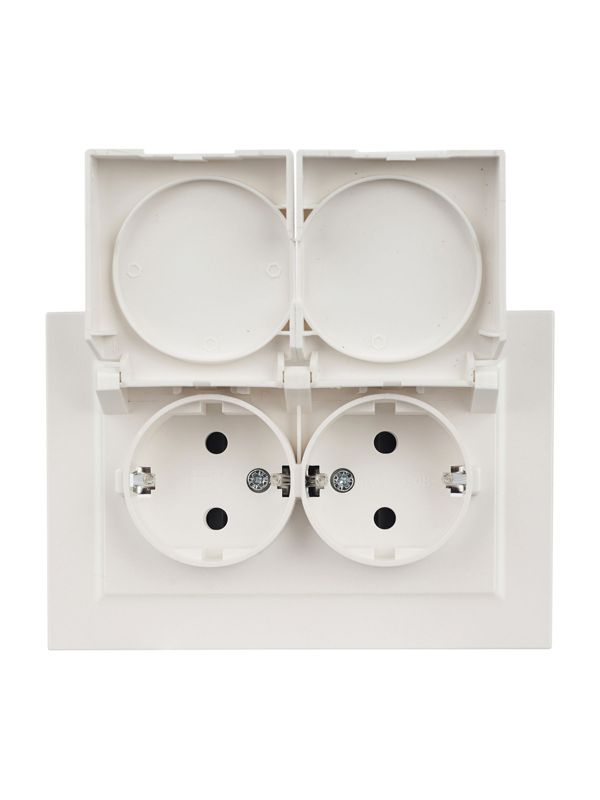 Розетка 2-м СП BRITE РСбш12-3-44-БрЖ 16А в сборе IP44 с крышкой жемчуж. IEK BR-R26-16-44-K36-F