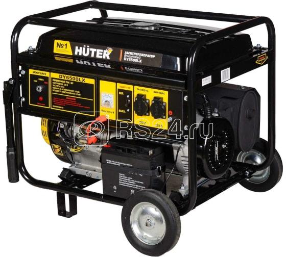 Бензогенератор DY6500LX 1ф 5000Вт ручной стартер с колесами с аккумулятором HUTER 64/1/15