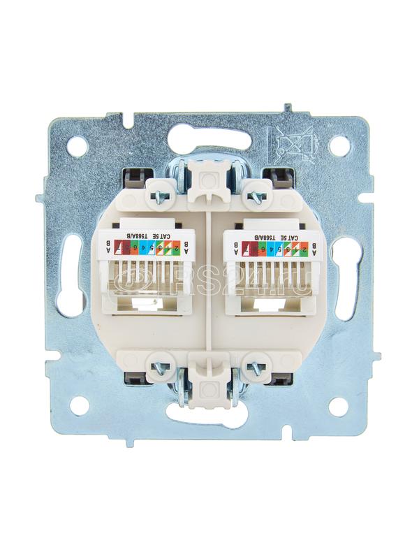 Розетка компьютерная 2-м СП ASTI IP20 RJ45 механизм платина. LEZARD 7081-3588-141
