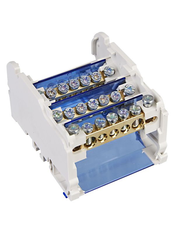 Шина на DIN-рейку в корпусе (кросс-модуль) ШНК 4х7 3L+PEN IEK YND10-4-07-100