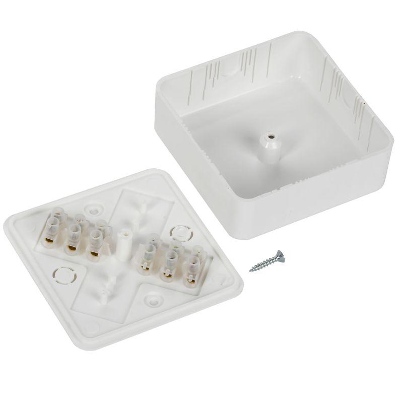 Коробка распаячная ОП 75х75х28 IP20 КМ41216-01 (6 клем. 6кв.мм) бел. IEK UKO10-075-075-028-K01