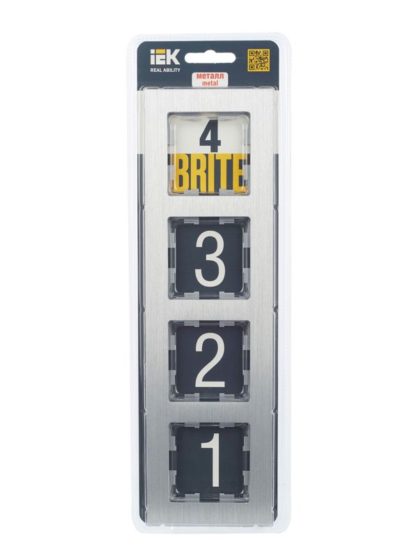 Рамка 4-м BRITE РУ-4-1-БрА металл алюм. IEK BR-M42-M-K47