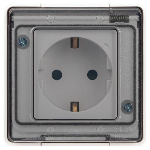 Розетка Эксперт 11-2502-01 2P+E IP55 шторки 16А-250В ОУ бел. Эра Б0063280