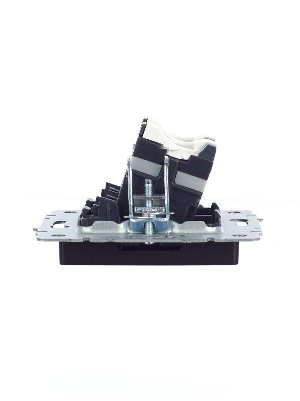 Розетка компьютерная двойн. СП RJ45 кат.5E BRITE РК10-2-БрЧ механизм черн. IEK BR-K20-1-K02