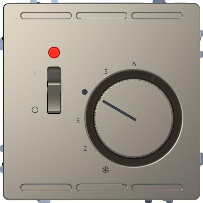 Терморегулятор Merten D-Life PlusLink с центральной платой с выключателем 24В SD никель SchE MTN5761-6050