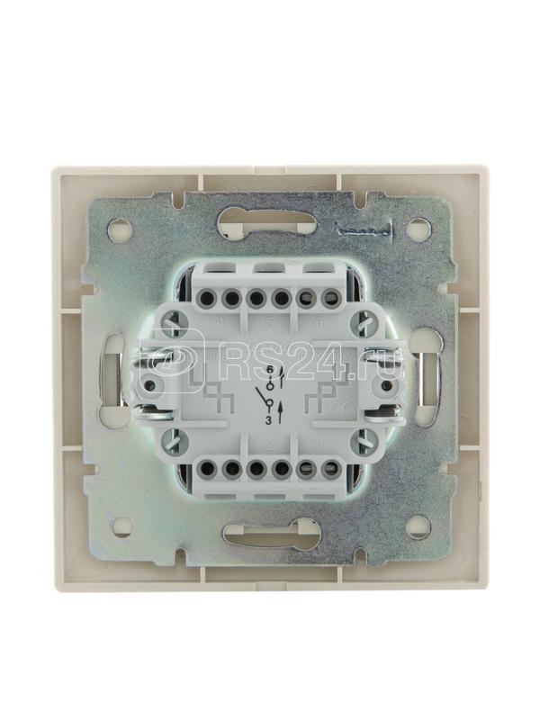 Выключатель 1-кл. СП Mira 10А IP20 со вставкой крем. LEZARD 701-0303-100