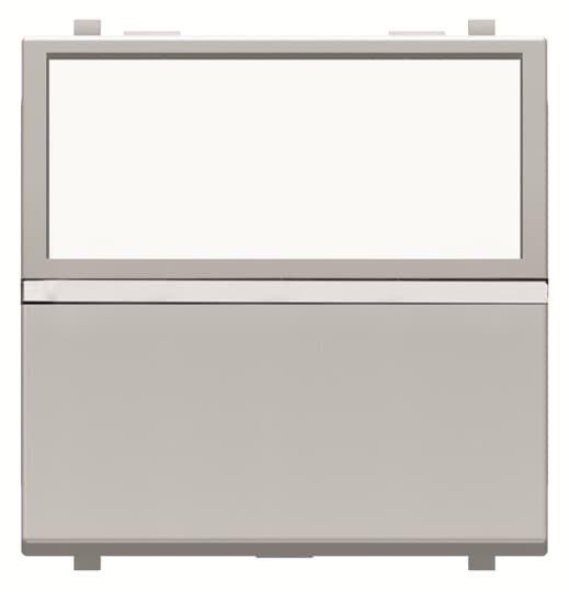 Механизм 1-клавишной кнопки с нормально-открытым контактом с клавишей с полем для надписи 2-модульный Zenit серебр. ABB 2CLA220480N1301