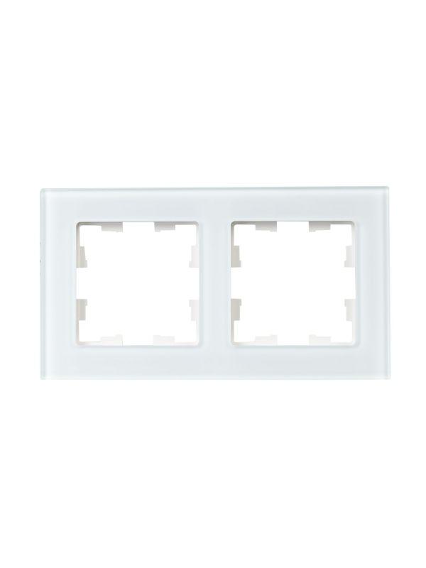 Рамка 2-м BRITE РУ-2-2-БрБ стекло бел. IEK BR-M22-G-K01