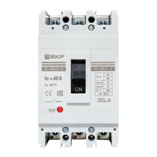 Выключатель автоматический 3п 63/40А 25кА ВА-99М PROxima EKF mccb99-63-40m