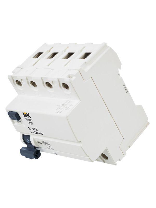 Выключатель дифференциального тока (УЗО) 4п 40А 100мА тип AC ВДТ R10N ARMAT IEK AR-R10N-4-040C100