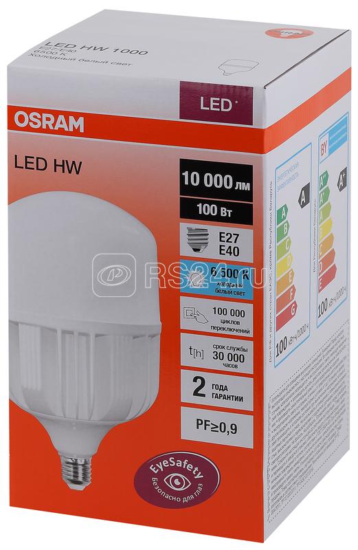 Лампа светодиодная высокомощная LED HW 100Вт T матовая 6500К холод. бел. E27 10000лм 140-265В с адаптером E40 угол пучка 200град. PF>/=09 (замена 1000Вт) OSRAM 4058075577015