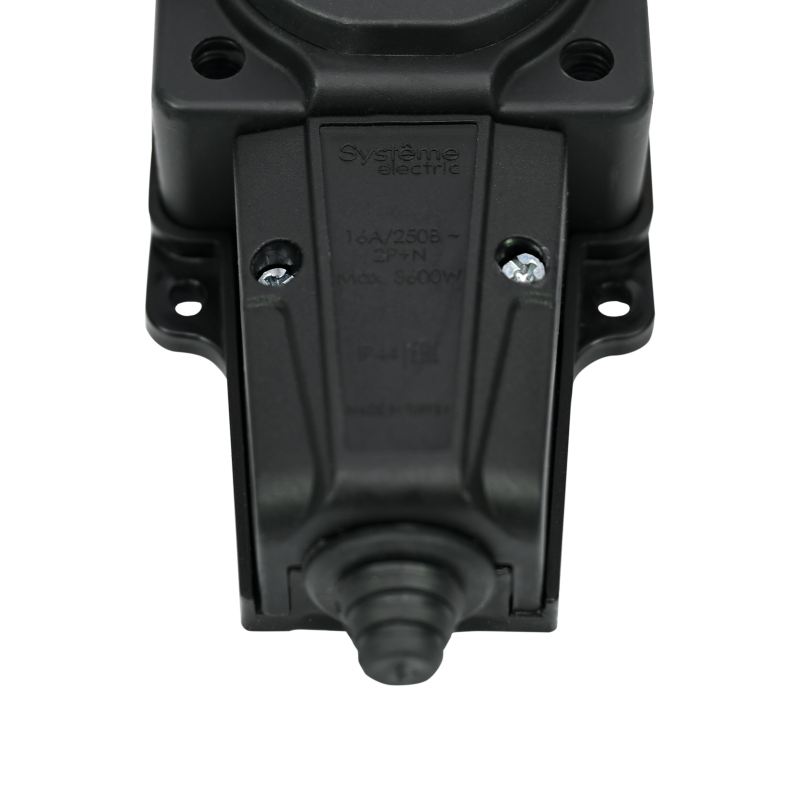 Колодка удлинителя 3-м MultiSet 16А 250В IP44 с заземл. каучук черн. SE MST4103BK