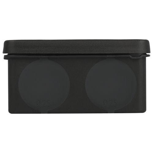 Коробка распаячная 100х100х50мм двухкомпонентн. HF стойкая к УФ прямой монтаж IP67 черн. KOR-100-100-50-9g-2MP-B Эра Б0062770