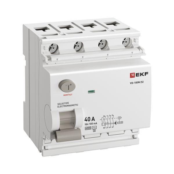 Выключатель дифференциального тока 4п 40А 100мА тип AC 6кА ВД-100N (S) электромех. PROxima EKF E1046MS40100