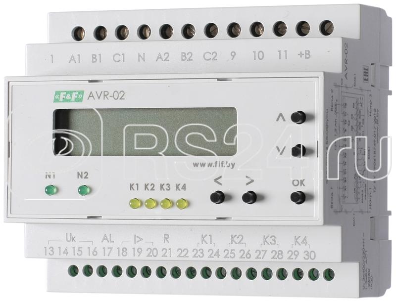 Устройство управления резервным питанием AVR-02 (3х400В+N; 5 перекл. х8А; IP20) F&F EA04.006.004