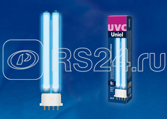 Лампа люминесцентная ультрафиолетовая бактерицидная ESL-PL-9/UVCB/2G7/CL спектр UVC 254нм картон Uniel UL-00004683