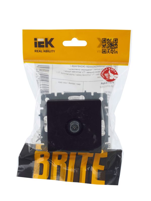 Розетка телевизионная оконечная TV СП Brite РТВ11-0-БрЧ механизм черн. IEK BR-A10-O-K02