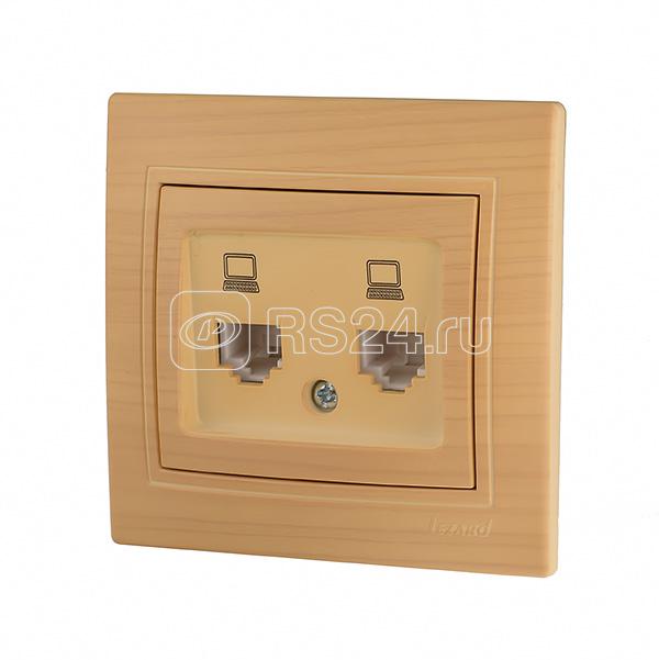 Розетка компьютерная 2-м Mira RJ45 ясень LEZARD 701-4747-141