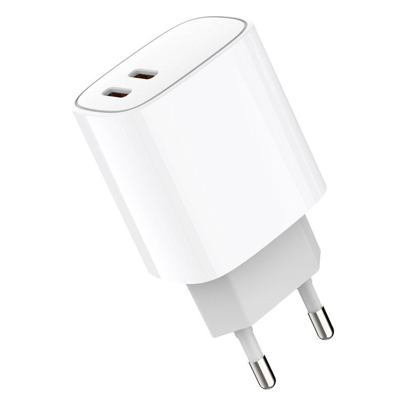 Устройство зарядное сетевое с двумя портами USB-C + USB-C 20Вт Rexant 18-2210