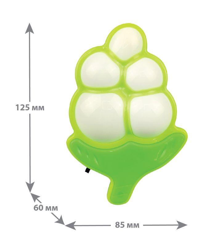 Светильник светодиодный NL-235 "Виноград" 220В ночник с выкл. зел. Camelion 13810