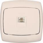 Розетка телефонная 1-м СП Рондо RJ11 сл. кость SchE RT-4S-SI (РТ-4С-си)