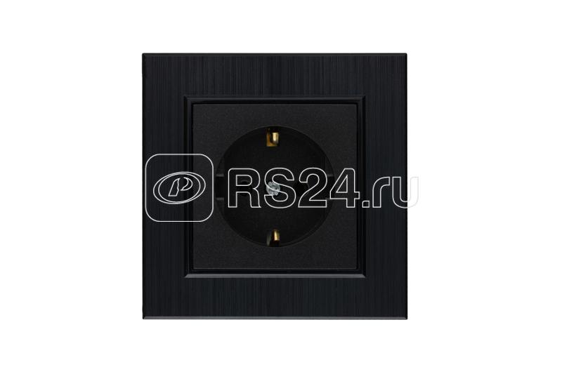 Розетка 1-м Karea LINE STAR с заземл. чер. Makel 86054028