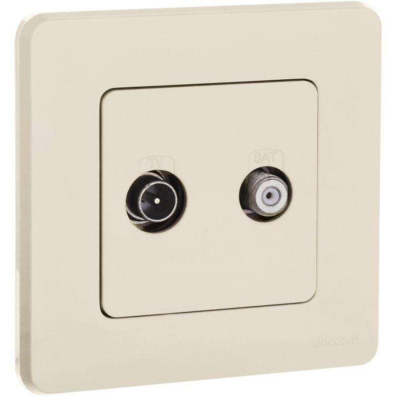 Розетка телевизионная TV/SAT Inspiria с топологией "звезда" механизм сл. кость IEK 673881