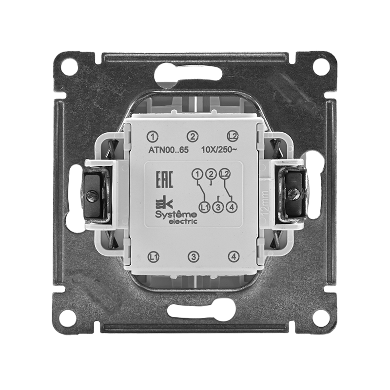 Переключатель проходной 2-кл. СП AtlasDesign 10А IP20 (сх. 6/2) 10AX механизм бел. SE ATN000165