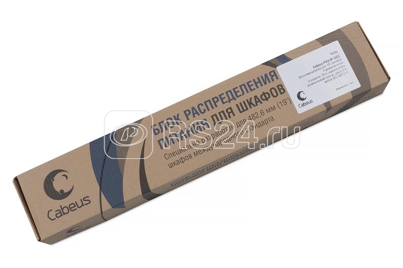 Блок евророзеток C14 PDU-8P-2IEC для 19дюйм шкафов горизонт. 8 розеток 10А выкл. Алюмин. корпус шнур 2м вилка IEC 320 Cabeus 7070c