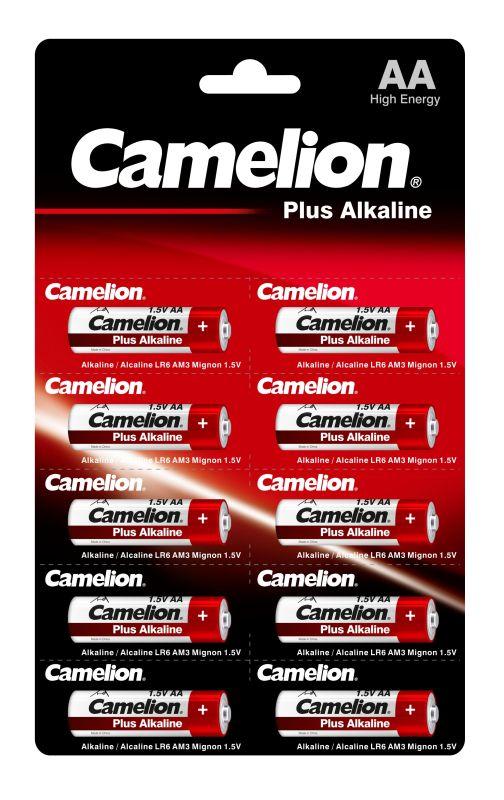 Элемент питания алкалиновый AA/LR6 1.5В Plus Alkaline LR6-BP1х10P (блист.10шт) Camelion 14135