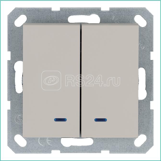 Выключатель 2-кл. 10А IP20 с подсветкой механизм тауп Jasmart G3023NT