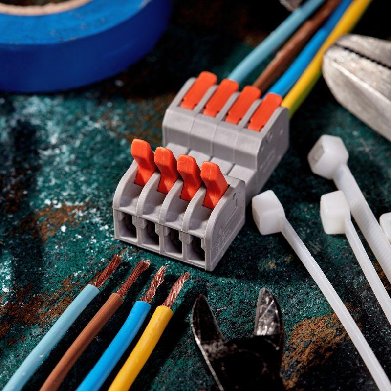 Клемма проходная разъемная СМК 222-424R 4п 0.2-2.5/4кв.мм сер. (блист.5шт) Rexant 07-5264-5