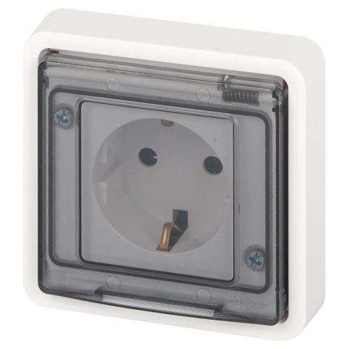 Розетка Эксперт 11-2522-01 2P+E IP55 шторки 16А-250В СУ бел. Эра Б0063281