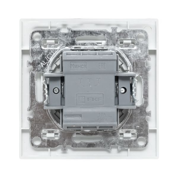 Выключатель 2-кл. СП Минск 10А IP20 с индикатором бел. Basic EKF ERV10-123-10