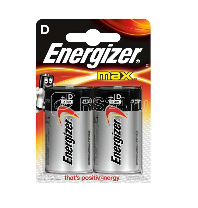 Элемент питания алкалиновый D/LR20/373 Max BL2 (блист.2шт) Energizer 28647 Элемент питания алкалиновый D/LR20/373 Max BL2 (блист.2шт) Energizer 28647