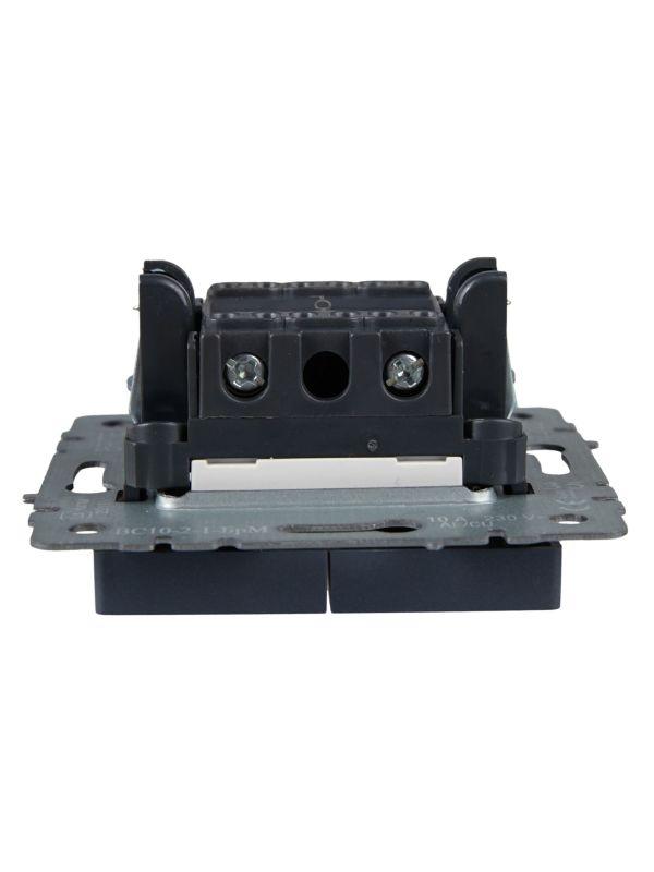 Выключатель 2-кл. СП BRITE ВС10-2-1-БрМ 10А с индик. механизм маренго IEK BR-V20-1-10-K35