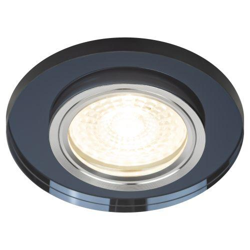 Светильник точечный DK7 CH/BK 50Вт MR16 12В декор стекло круглое хром./черн. ЭРА C0043793