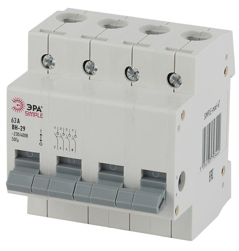 Выключатель нагрузки 4п 63А ВН-29 SIMPLE-mod-70 ЭРА Б0039260