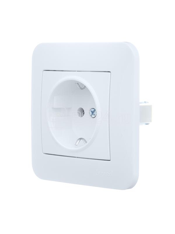 Розетка 1-м СП ASTI 16А IP20 с заземл. термопласт в сборе бел. LEZARD 7081-0202-122B