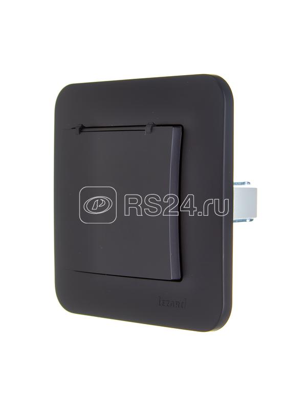 Розетка 1-м СП ASTI 16А IP20 с заземл. с крышкой термопласт в сборе черн. бархат. LEZARD 7081-4242-123В