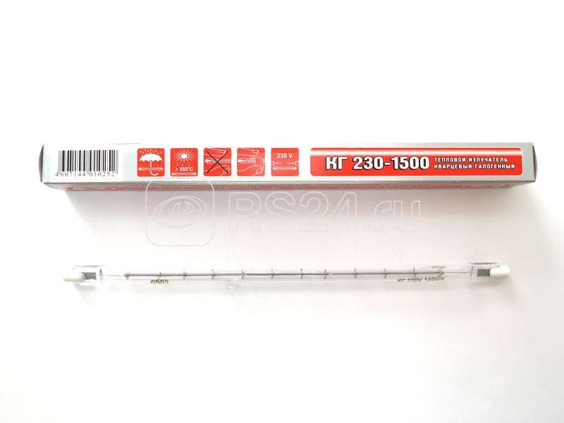 Излучатель тепловой КГ 230-1500 1500Вт линейная R7s 3050К 230В лин. 254мм СЭЛЗ