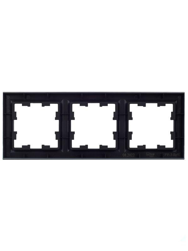 Рамка 3-м BRITE РУ-3-БрЧ черн. IEK BR-M32-K02