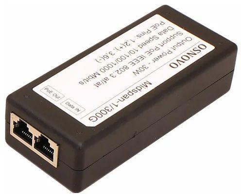 Инжектор PoE Gigabit Ethernet на 1 порт PoE - до 30Вт Midspan-1/300G OSNOVO 1000634333