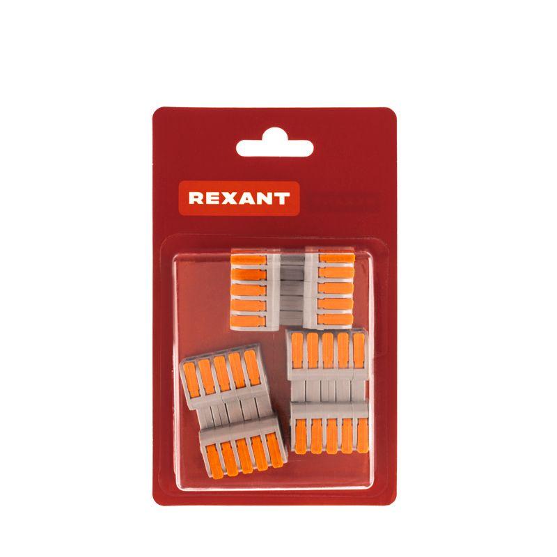 Клемма проходная разъемная СМК 222-425R 5п 0.2-2.5/4кв.мм сер. (блист.3шт) Rexant 07-5265-3