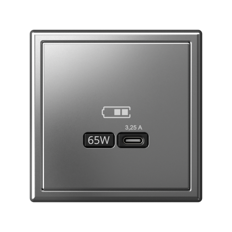 Розетка USB ArtGallery тип C 65Вт QC PD высокоскор. ЗУ механизм сталь SE GAL000927