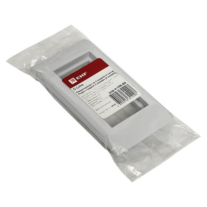 Рамка 2-м 4мод. + суппорт для парапетного кабельного канала C-Line EKF sup-4-105-50