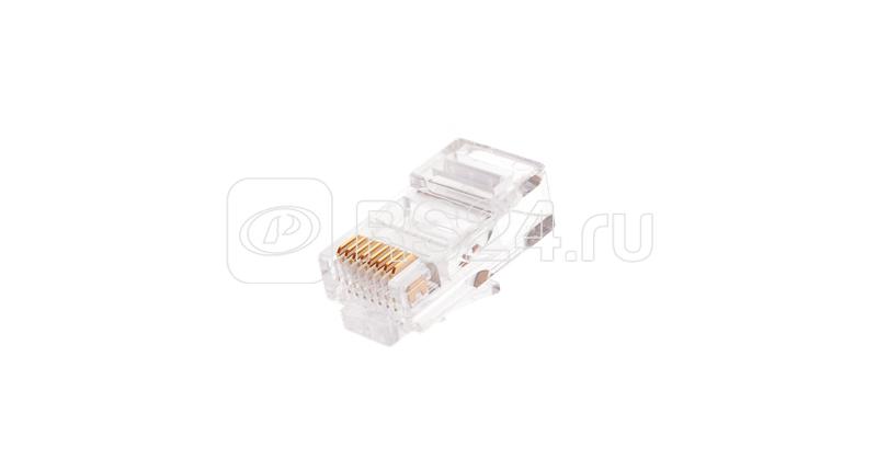 Коннектор RJ45 (8P8C) под витую пару кат.5E (класс D) неэкранир. 100МГц покрытие 6мкд универс. ножи круглый ввод (уп.100шт) NIKOMAX NMC-RJ88RZ06UD1-100