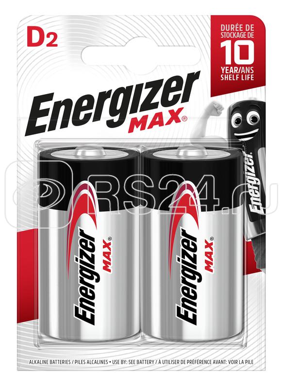 Элемент питания алкалиновый D/LR20/373 Max BL2 (блист.2шт) Energizer E302306800 Элемент питания алкалиновый D/LR20/373 Max BL2 (блист.2шт) Energizer E302306800
