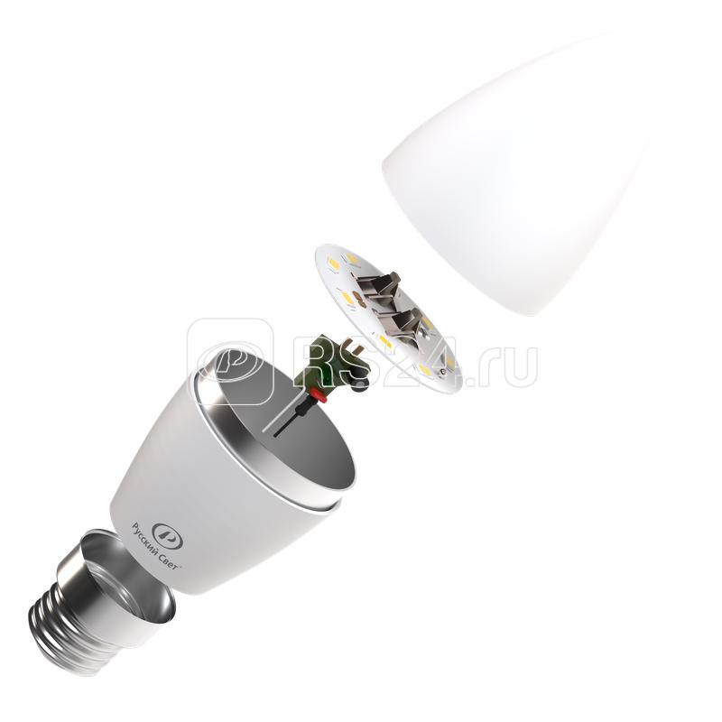 Лампа светодиодная RS C37 E27 8W 220-240V 4000К 8Вт 800лм Ra 90 свеча Русский Свет 15010545063